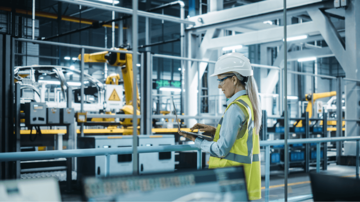 person working on an assembly line